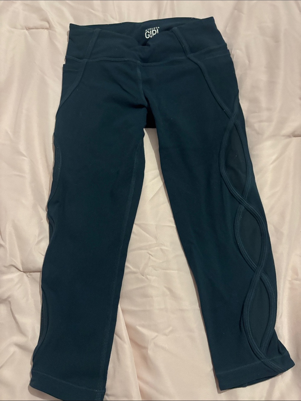 Athleta Girls' Athletic Leggings with Side Twist Detail